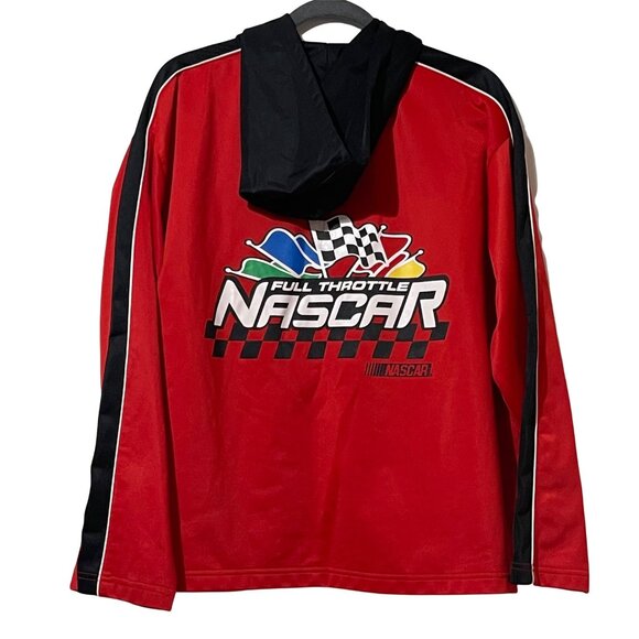 NASCAR Full Throttle Red & Black Zip-Up Hoodie Jacket By Jerry Leigh NO SIZE - Picture 2 of 8